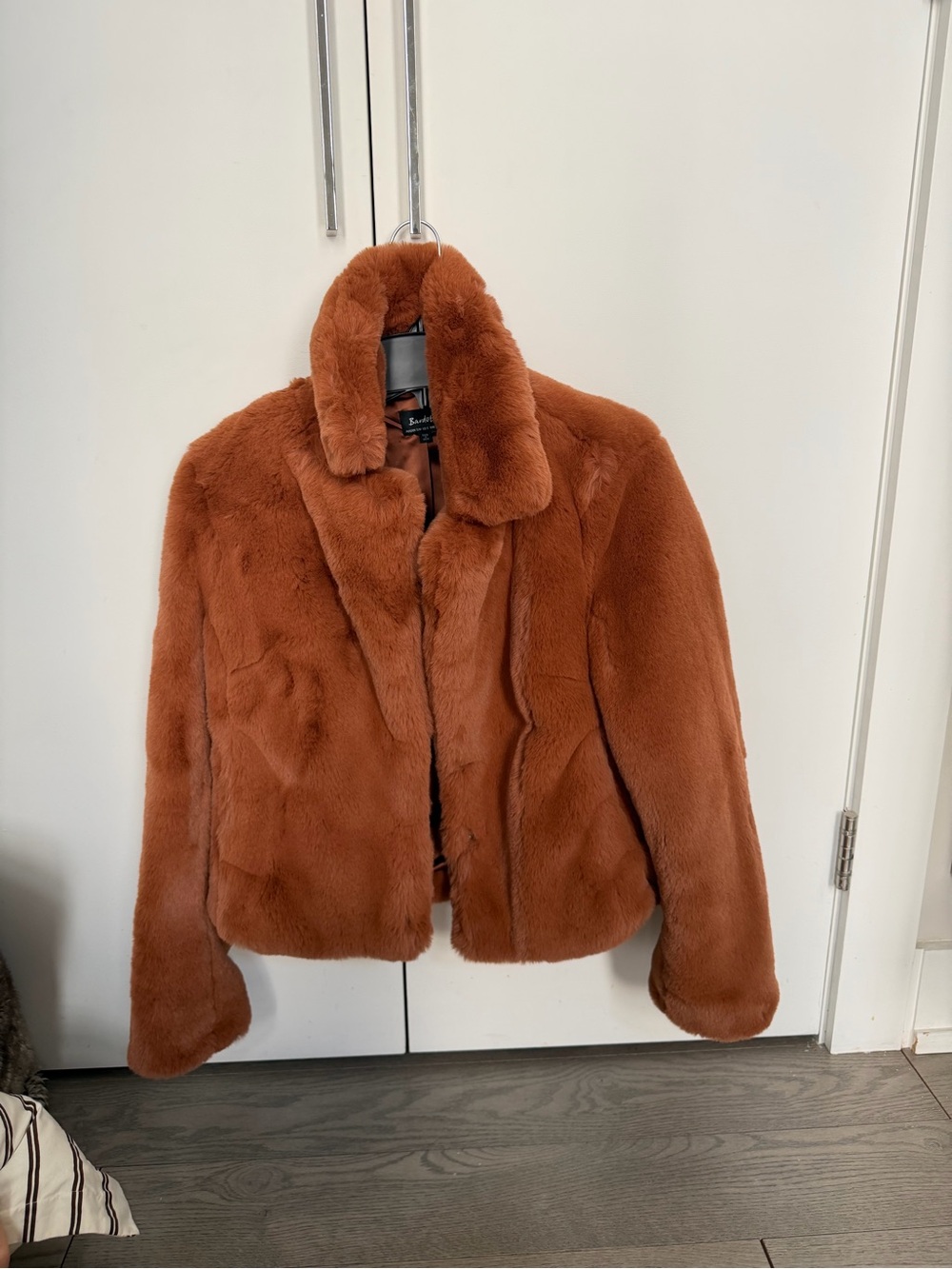 Bardot Faux Fur Jacket, chestnut brown, size S
